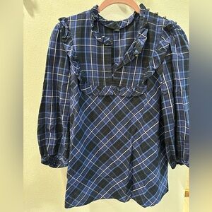 Banana Republic plaid ruffle shirt size L